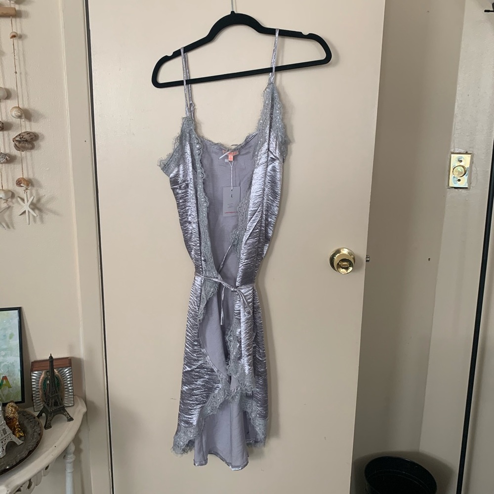 Silver wrap dress